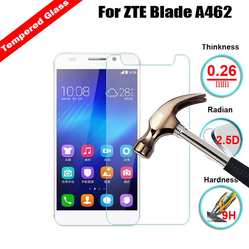 Закаленное стекло 9H 2.5D для ZTE Blade A462 ультратонкая Противоударная глянцевая