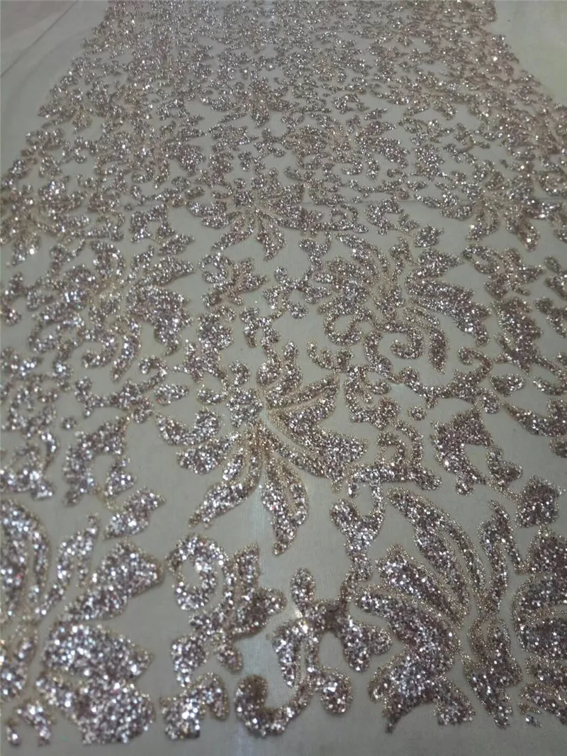 YG-249 pretty flowers Nigerian French Fabric High Quality Glued glitter sequins Tulle Lace with | Дом и сад