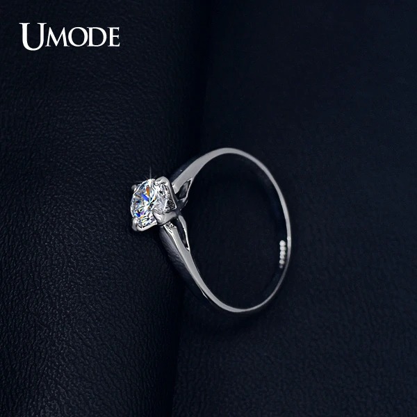 UMODE Распродажа женские обручальные кольца с покрытием из белого золота и 4