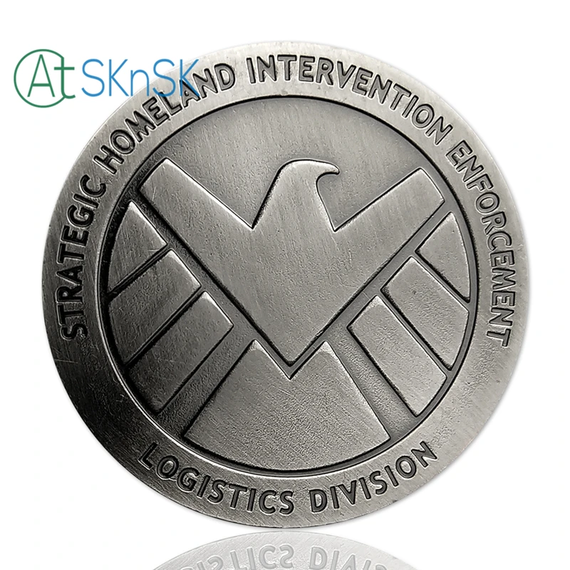 10 шт./лот агенты shield S.H.I.E.L.D. Драгоценная металлическая двойная памятная монета 40*3