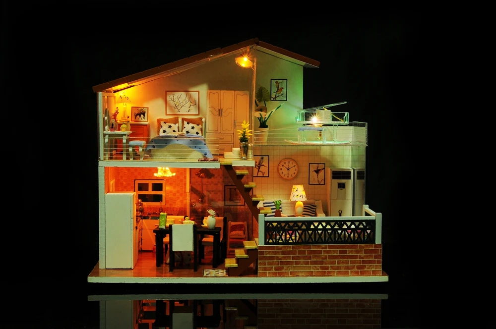 Кукольный дом ручной работы мебель Miniatura Diy кукольные домики миниатюрный кукольный домик деревянные игрушки для детей Взрослые подарок на день рождения