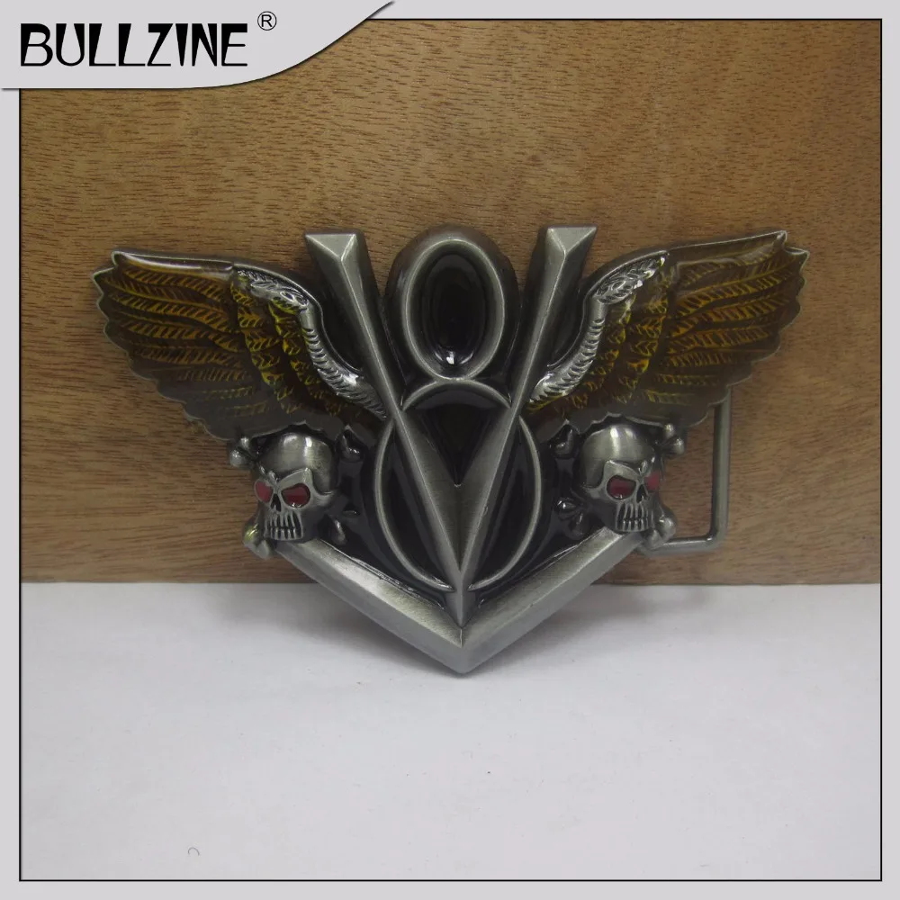 В Bullzine череп пряжки ремня с оловянной отделкой FP 03438 подходит для детей на возраст