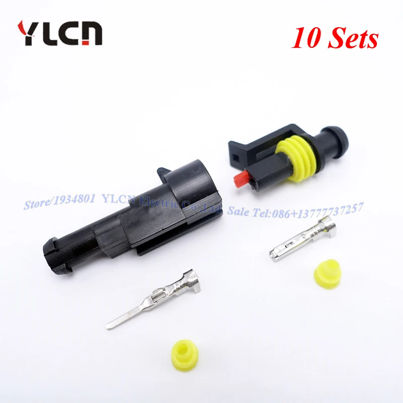 

Factory Direct Sale 10 Kits 1 Pin Way Sealed Waterproof Electrical Wire Connectors Plug For Car