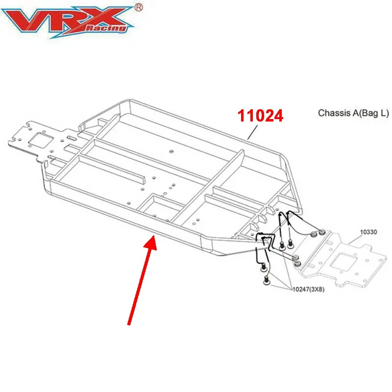 11024 шасси пластина (алюминий) для VRX Racing RH818 кобра 1/8 масштаб 4WD Truggy алюминиевые