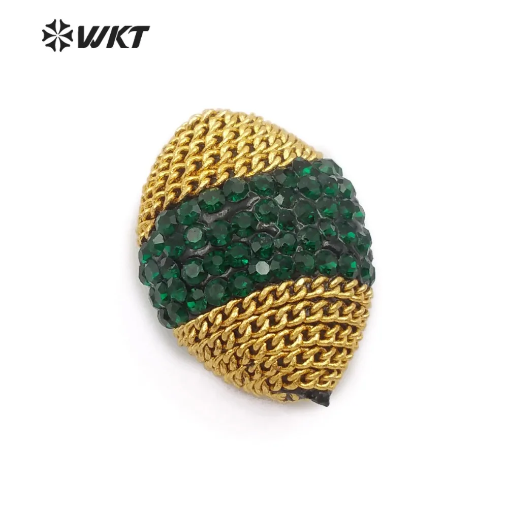 JF324 Trendy Oval Rhinestone Paving And Metal Decorative Beads Accessories Can Production Elegant Jewelry For Women | Украшения и