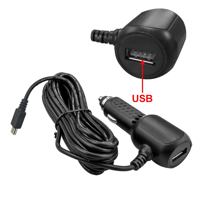 Микро Мини Переходник USB для зарядки в машине с кабелем 3 5 м дополнительным usb