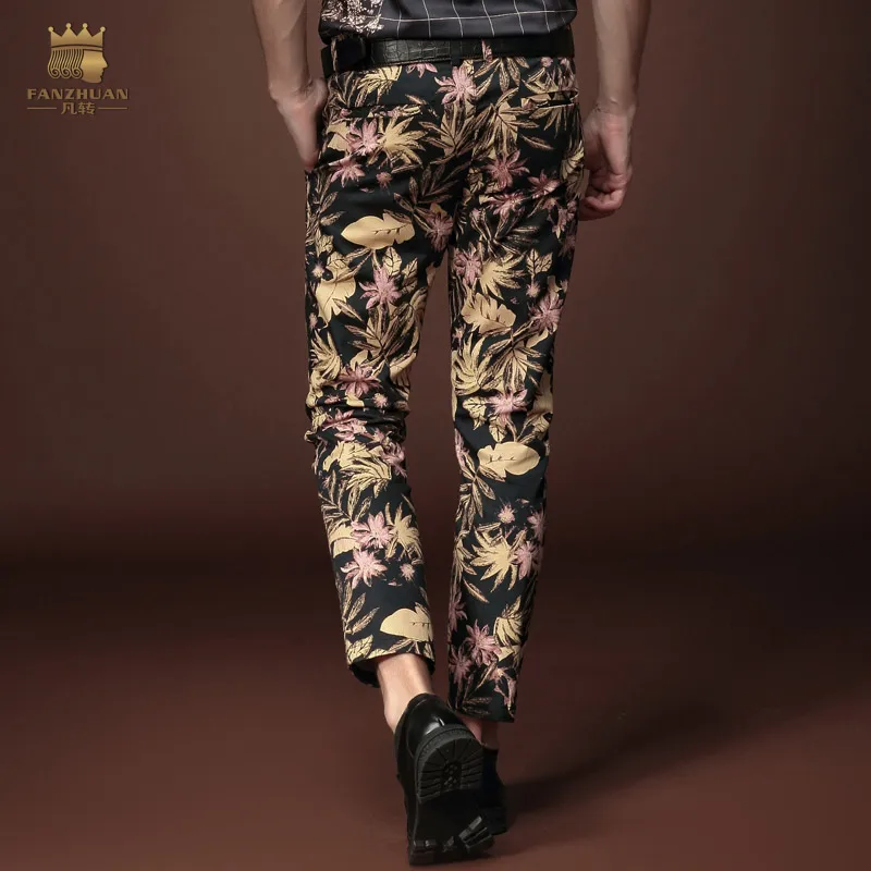 Free Shipping fashion casual Men's male New 2015 man summer nine jeans personality stamp ninth pants trousers 15915 on sale | Мужская