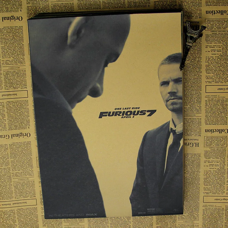 Скорость и страсть 7 плакат Paul wallker Ван дессель Racing о фильме крафт бумага