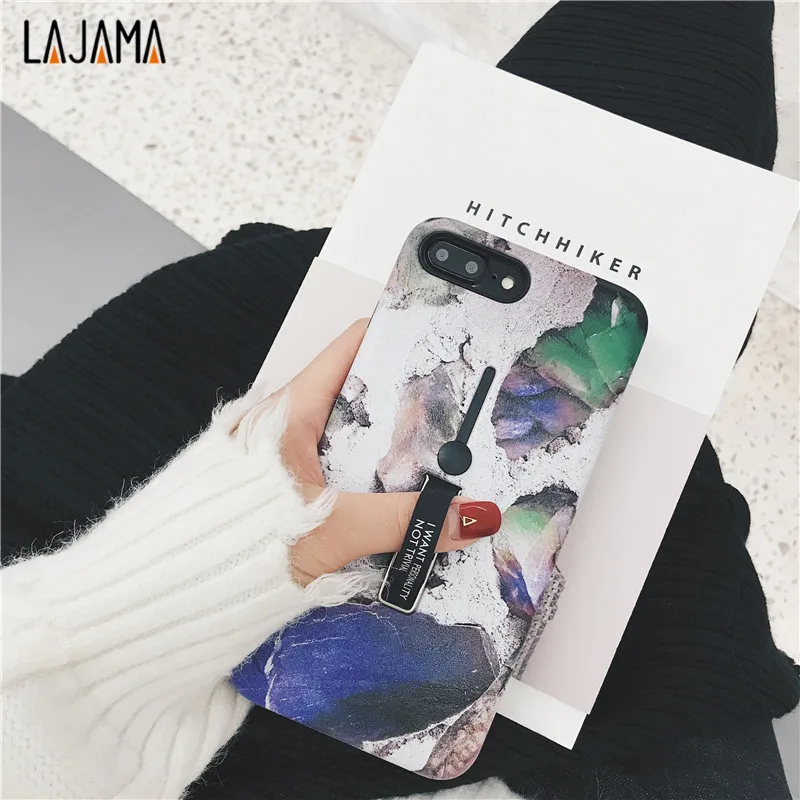 For iphone 6s 6 7/8 PLUS Fashion Marble silicon Ring Phone Case x Hide Stand Holder Cover |