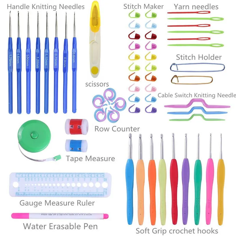 

Crochet Hook Set Crochet Hooks Needles Stitches Knitting Craft Case Crochet set Weave Craft Weaving Tools Sewing Tools