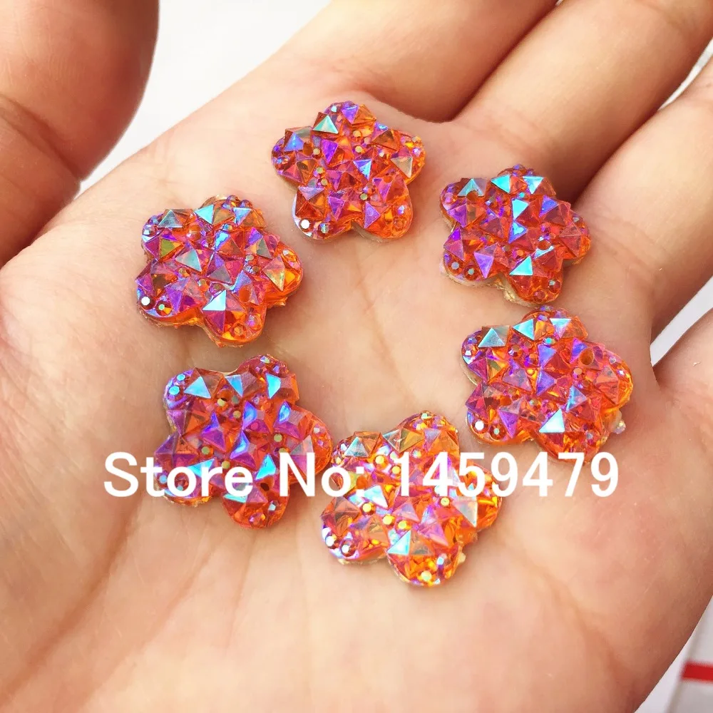 Полимерная звезда по всему небу 120 шт. оранжевый цвет AB 16 мм цветение сливы шитье