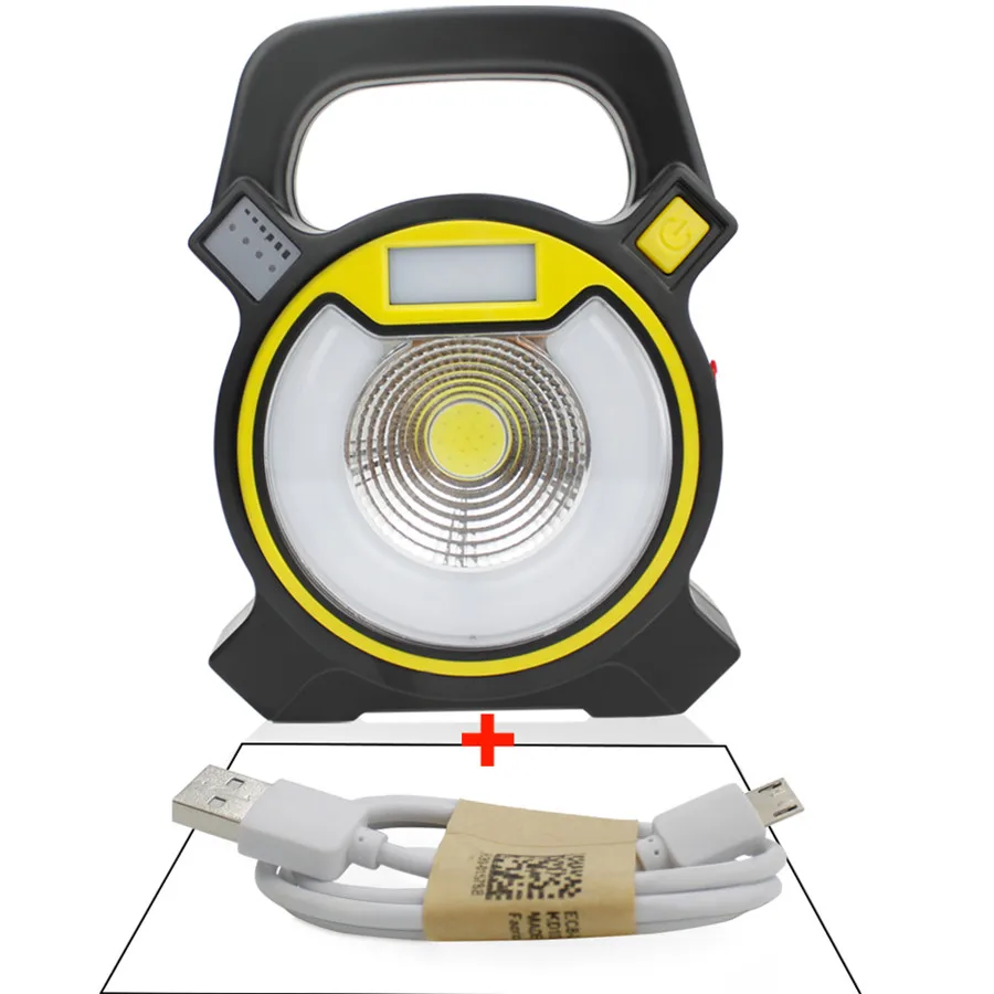 No Battery 15 W COB переносной светодиодный прожектор Фонари 4 режима работы на открытом воздухе свет аварийный прожектор лампы 18650 для кемпинга Пеший туризм палатка свет - Мощность в ваттах: No Battery