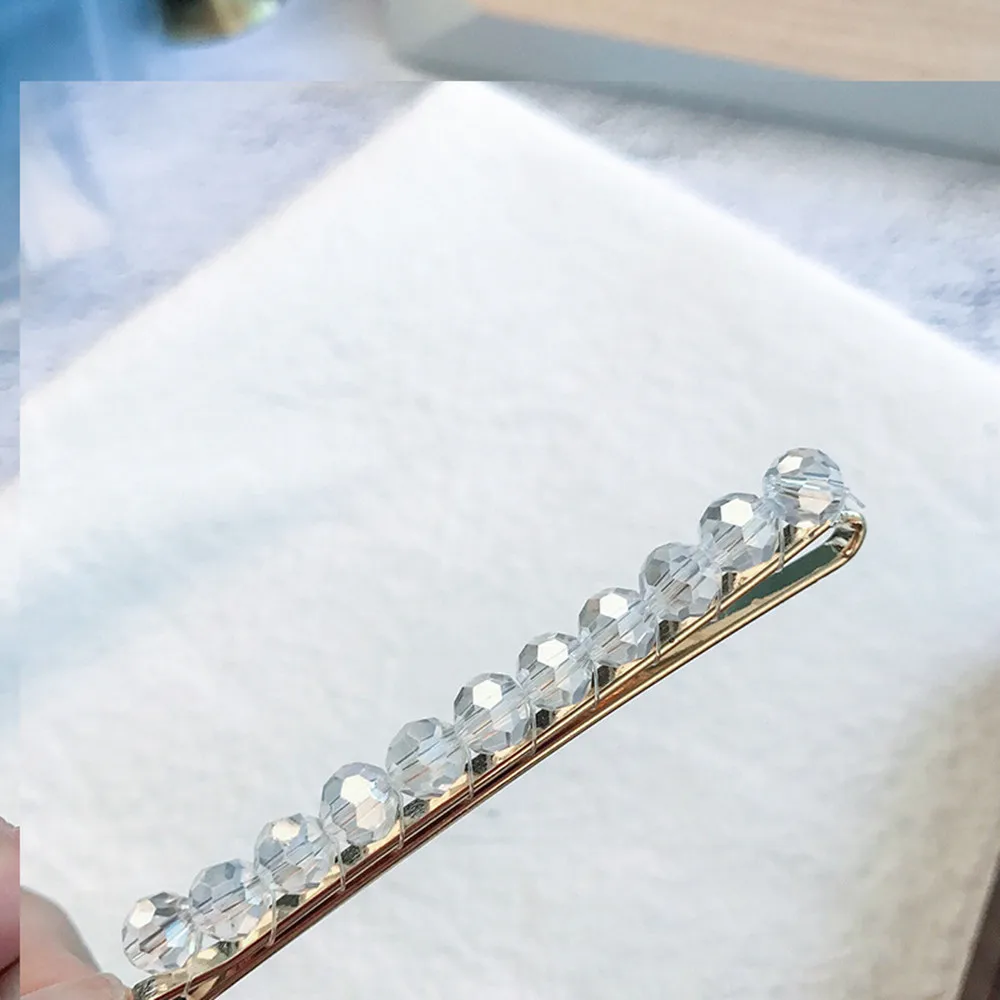 Новинка 2019 заколки для волос с прозрачными кристаллами Стразы золотого цвета