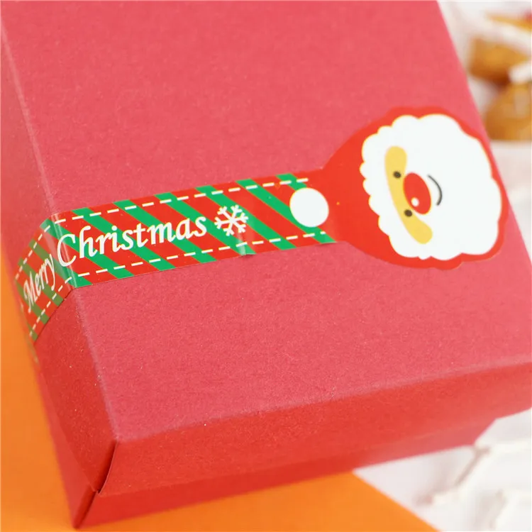 400pcs/100 Sheets merryChristmas Self Adhesive Stickers DIY Party Gift Bags Box Tags Decoration Kraft Paper Sealing Paste | Дом и сад