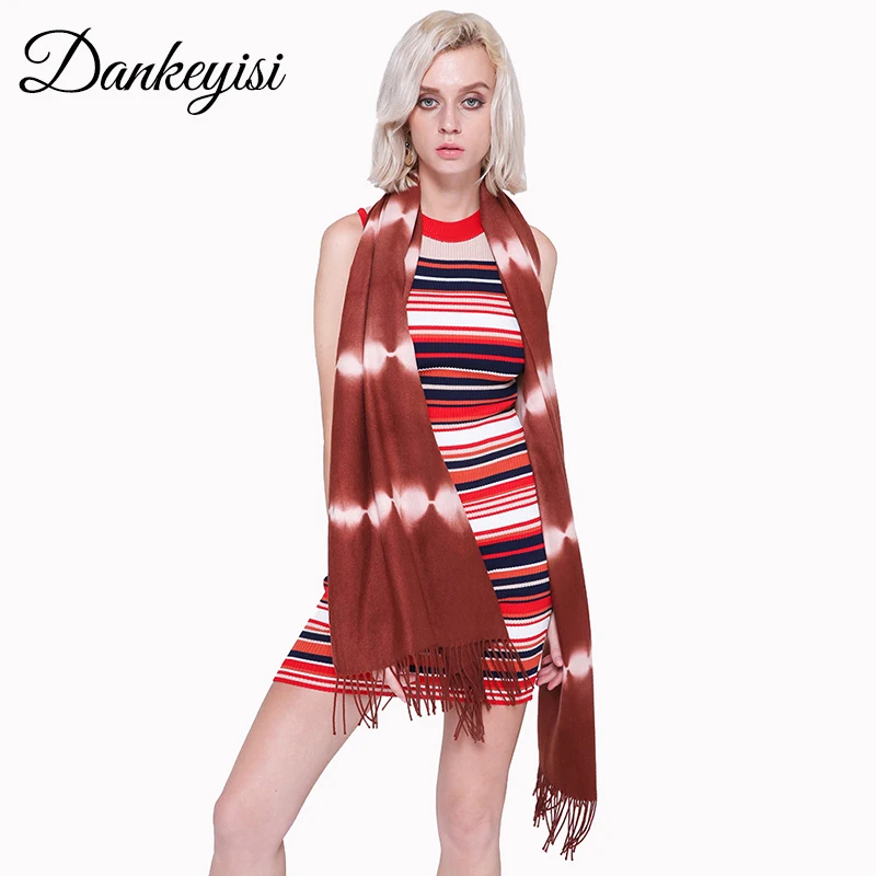 

DANKEYISI Women Scarf Winter Poncho Pashmina Scarf Female Imitation Cashmere Warm Shawl Blanket Scarf Winter Scarves And Stoles