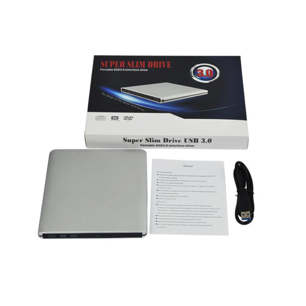 Алюминиевый 9 5 мм USB 3 0 внешний DVD Оптический привод Корпус SATA II Внешний корпус