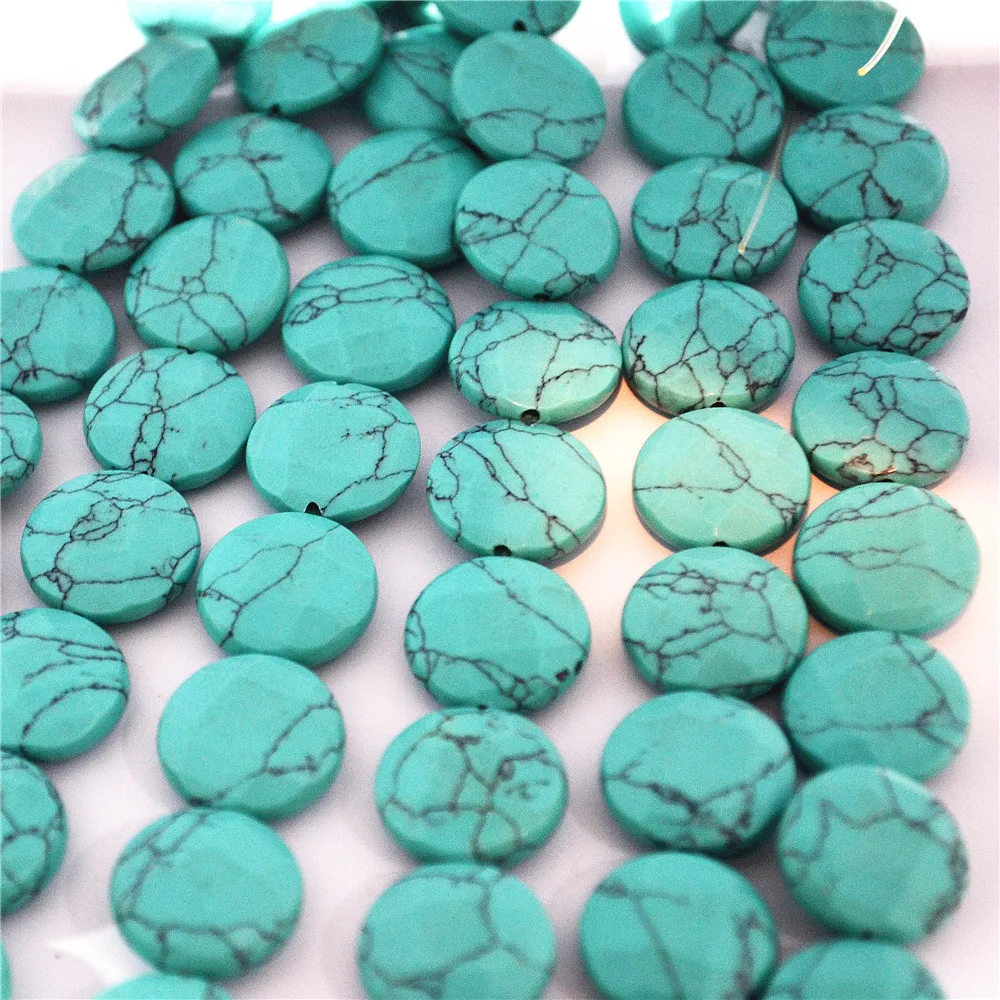 Новый горячий натуральный камень Turquoises круглые бусины вырезанные поверхности