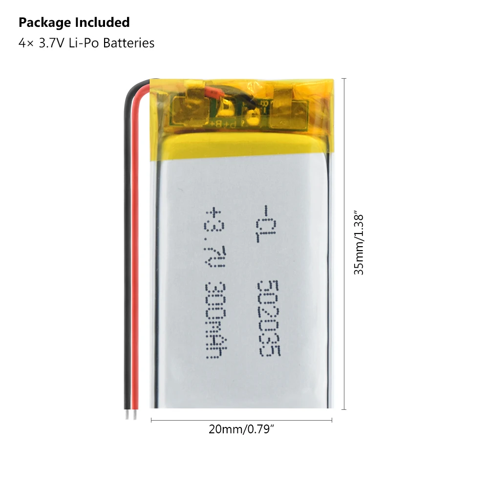 Поставка литиевой аккумуляторной батареи 502035 300 мАч 3 7 в для MP3 MP4 MP5 GPS PSP MID Bluetooth