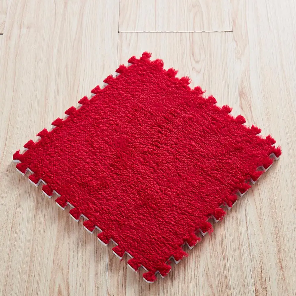 9 шт. утолщенный 30x30 см EVA пена DIY головоломка мат длинные ворсинки лохматый ковер коврик плюшевый мягкий для