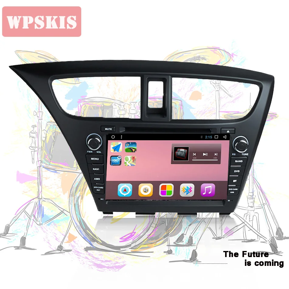 8 &quotAndroid 9 0 автомобильный DVD для Civic хэтчбек 2013 2014 2015 Авто ПК PAD Радио RDS GPS Навигация