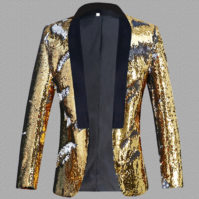 Flip sequins blazer men suits designs jacket mens stage costumes singers clothes dance star style dress rock masculino homme | Мужская