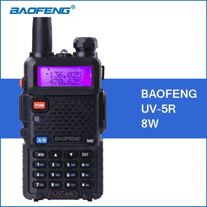 BAOFENG UV 5R рация 8 Вт UHF VHF Двухдиапазонная 1800 мАч UV5R портативная Baofeng двухсторонняя CB