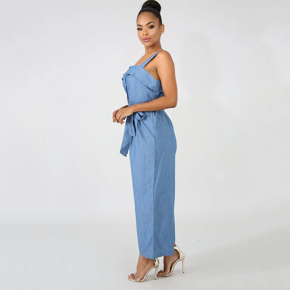 Женские сексуальные комбинезоны на бретельках повседневные широкие брюки