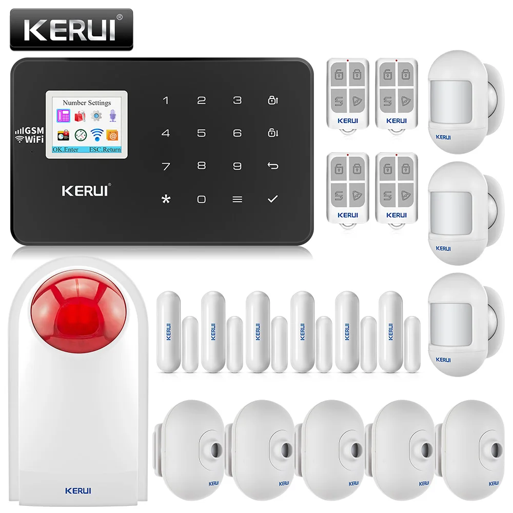 KERUI W18 1 7 дюймовый TFT цветной экран 433 МГц беспроводная WiFi GSM сигнализация домашняя