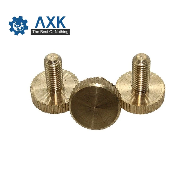 

10Pcs M5 M6 Flat Head Brass Hand Tighten Thumb Screws Hand Twist Knurled bolts Tighten Lock Adjustment Copper Screw bolts
