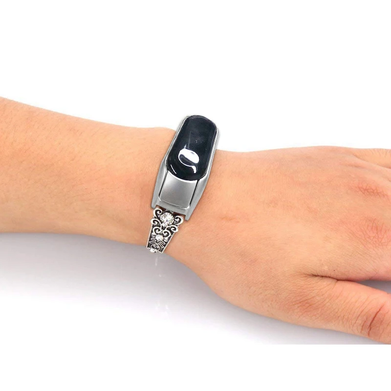 AKGLEADER For Xiaomi Miband 5 6 7 NFC Watch Strap Metal Band Bracelet For Mi Band 3 Strap Crystal Diamond Correas de reloj