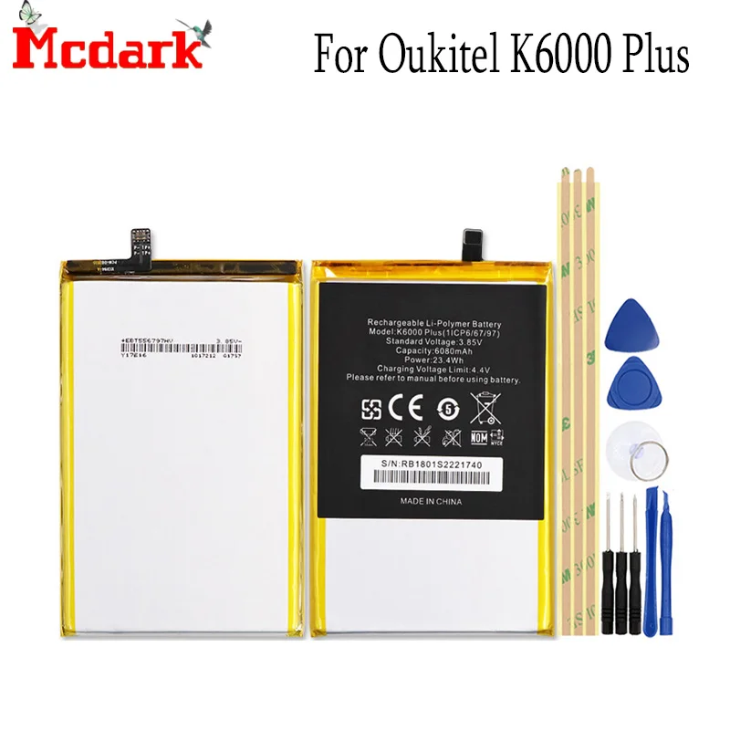 Аккумулятор для Oukitel K6000 plus Batterie Bateria емкостью 6080 мАч+ Инструменты