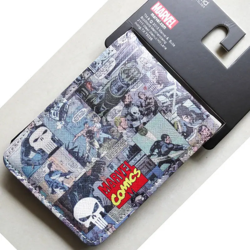 2018 Новый Marvel Comics Каратель Скелет Логотип кошельки кошелек серый 12 см кожа W021 |