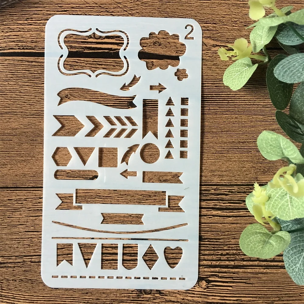 1 шт. A6 Геометрия флаг 02 DIY ремесло трафареты настенная живопись штампованная для