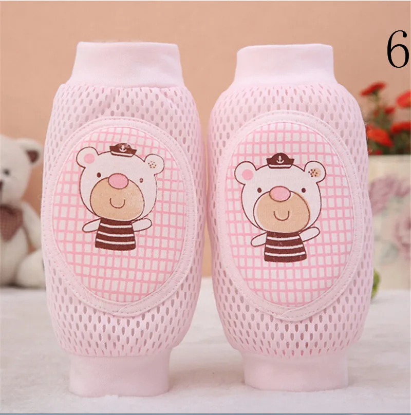 pink bear 1 пара; безопасные наколенники для малышей; сетчатые носки с животными; налокотники для малышей; наколенники для ползания; гетры для малышей - Цвет: pink bear