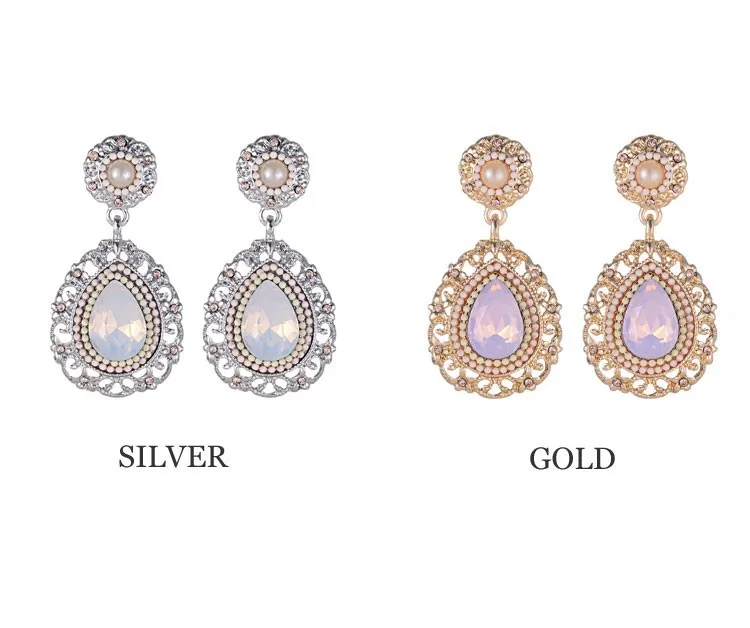 Блестящие хрустальные стразы бусины из смолы Большие Висячие свадебные серьги с