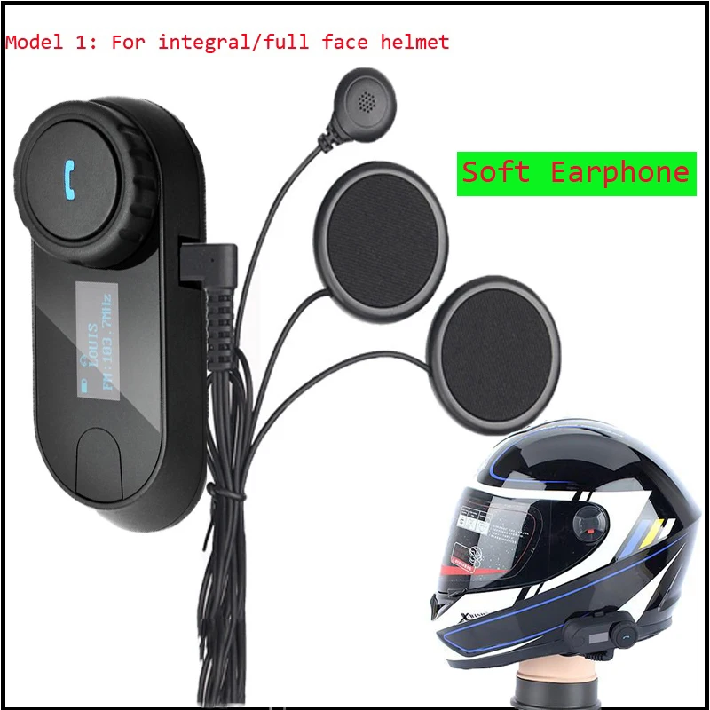 FreedConn новая версия TCOM-SC Bluetooth мотоциклетная гарнитура шлем домофон ЖК-экран с fm-радио+ мягкий наушник