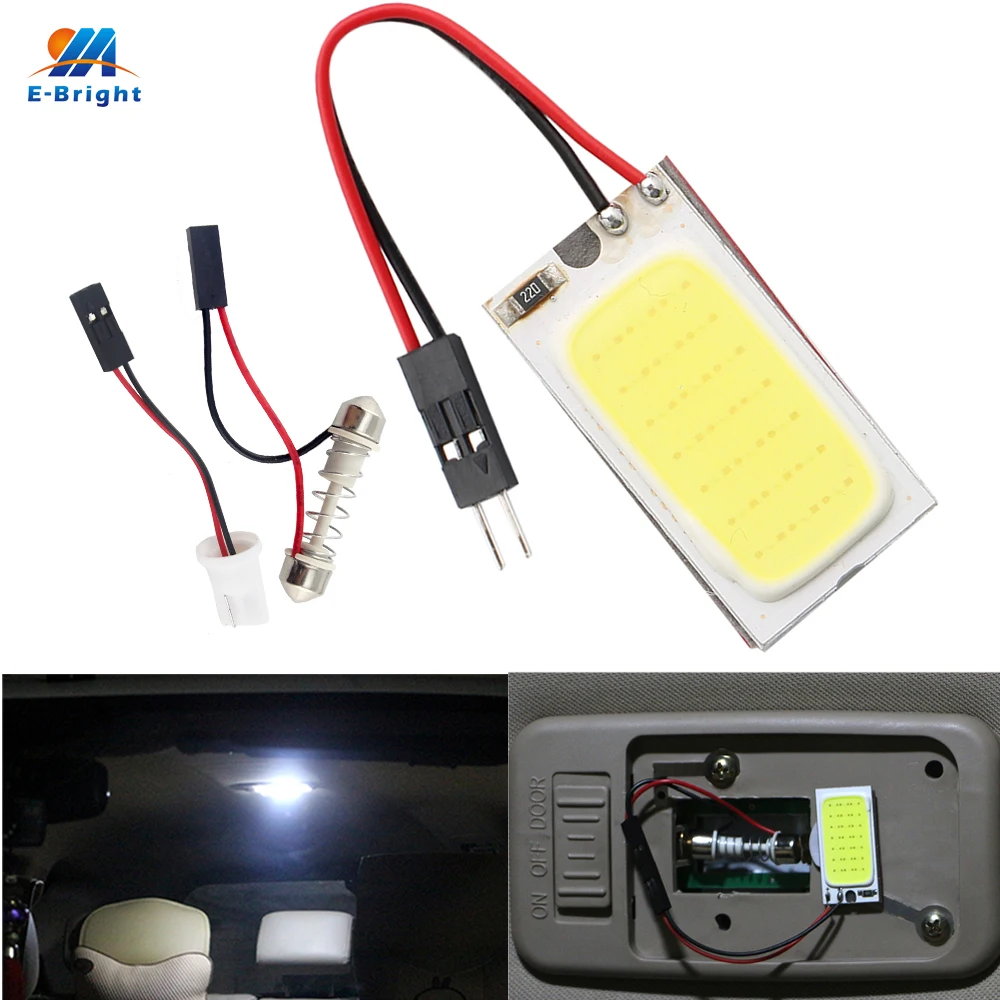 YM E-Bright 300X COB 21 SMD 12 В с адаптерами Festoon T10 холодный/чистый белый свет внутреннее
