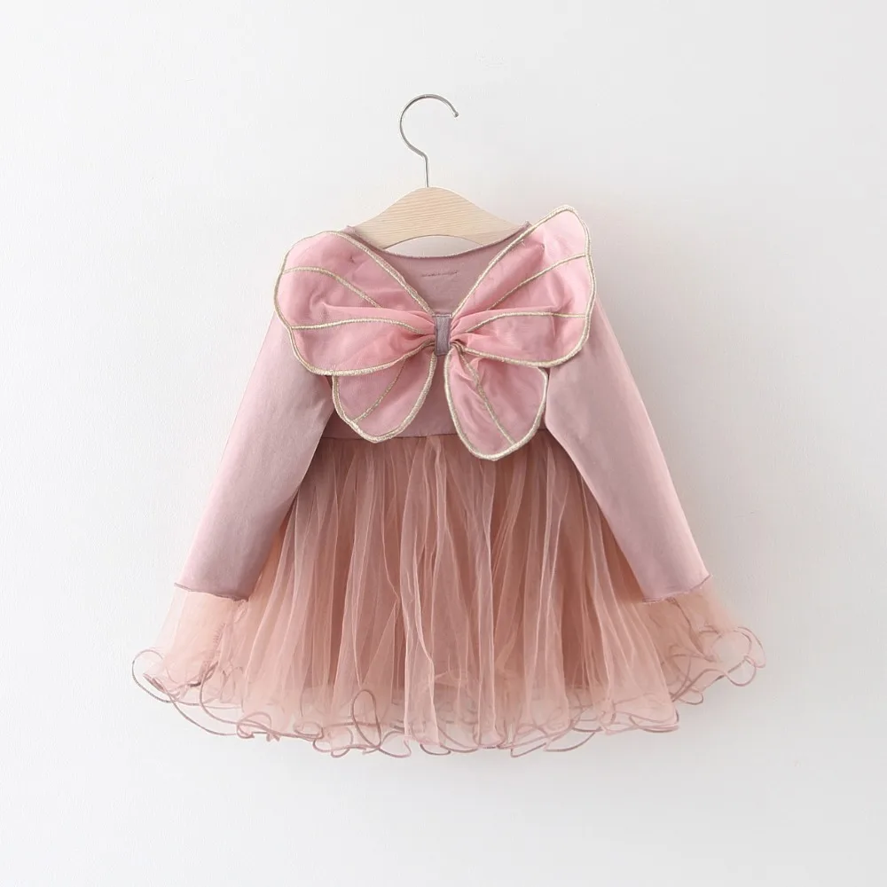 BibiCola spring autumn 2019 fashion girls dresses cotton long sleeve wedding party children bow princess dress | Детская одежда и