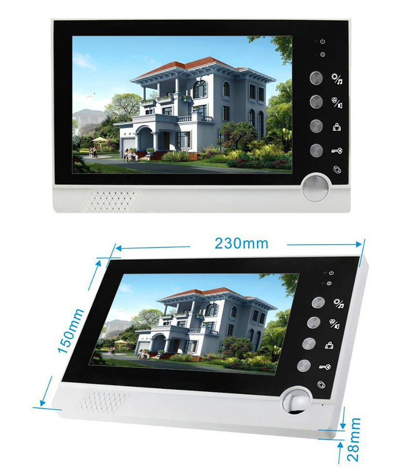 Проводной видеодомофон 7 &quotс цветным монитором домофон система ночного видения