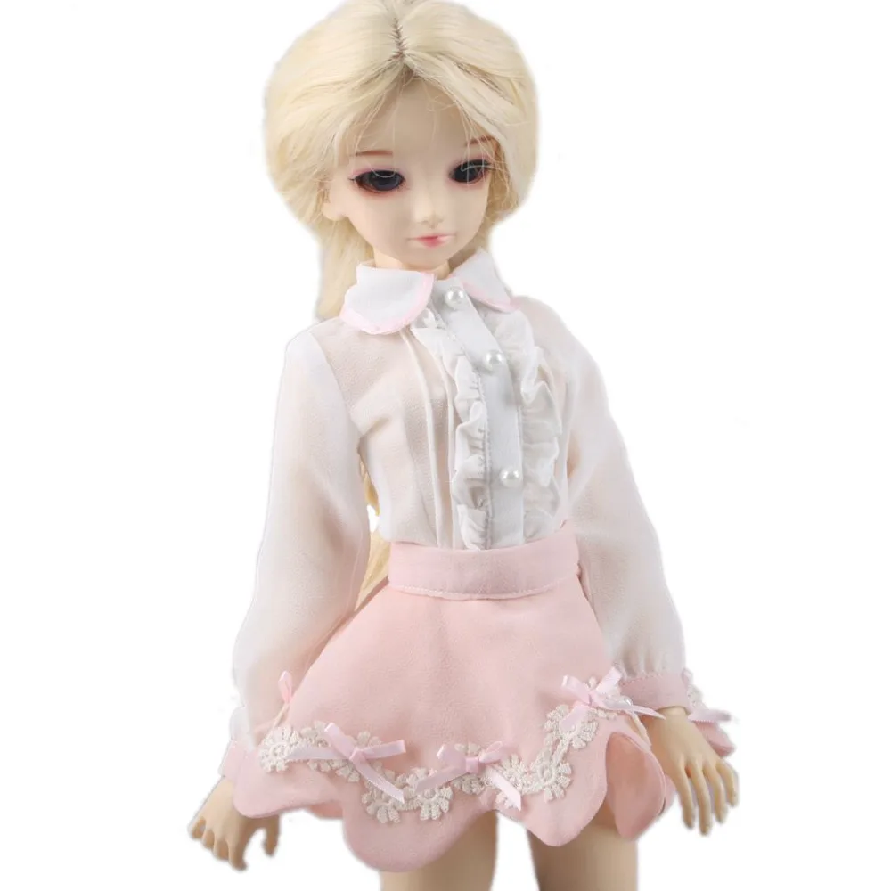

[wamami] For 1/4 BJD MSD Doll Dollfie Pink Lolita Dress White Blouse Outfit