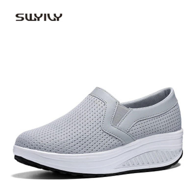 SWYIVY/Женская Тонизирующая обувь большие Size35 43 сетчатая дышащая на толстой подошве