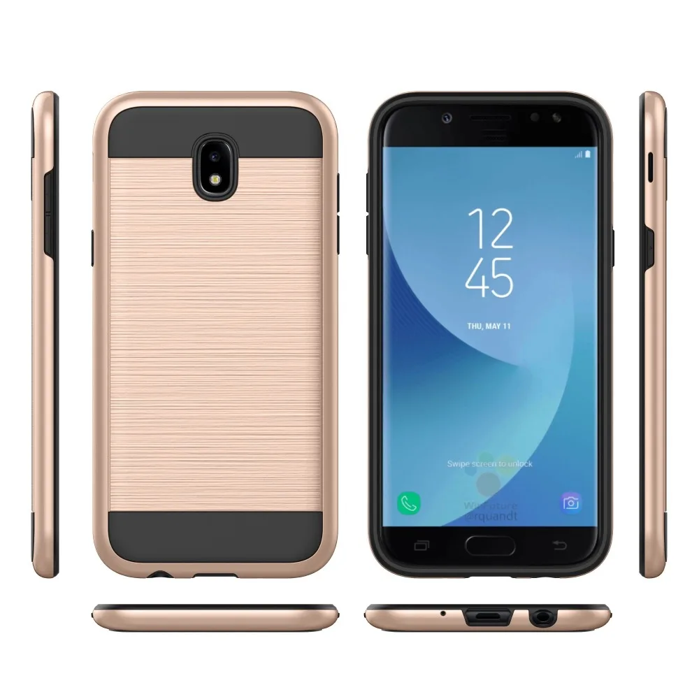 TPU+PC High Quality Carbon Fiber Phone Case For Samsung Galaxy J7 2017 Europe shockproof full Cover Hard Plastic Fitted |