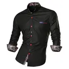 Модные мужские повседневные рубашки Jeansian, зауженные дизайнерские рубашки с длинным рукавом и пуговицами, Z027 Black2