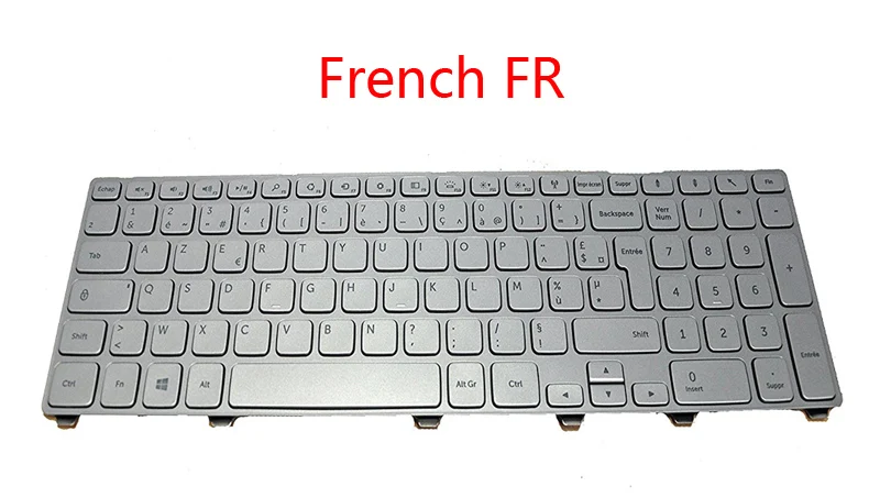 Ноутбук NE JP HB HU LA UI CA IT TI GK AR FR Клавиатура для DELL для Inspiron 15 7537 с подсветкой, японский, скандинавский, иврит, венгерский, латинский