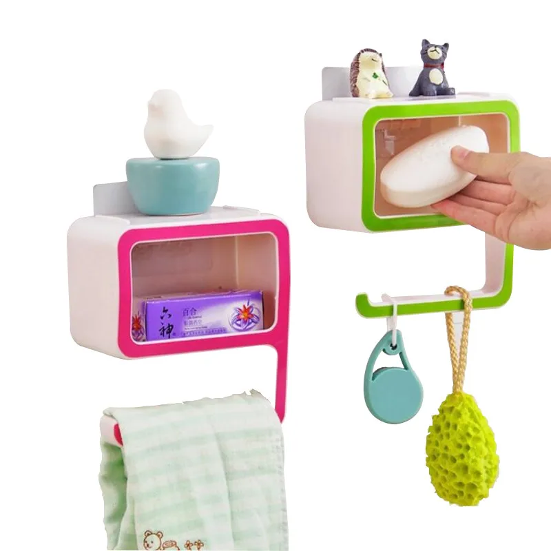 

CTREE 9 Modeling Bathroom Storage Plastic Kitchen Storage Rack Organizer Shower Shelf Bathroom Storage Wall-Mounted Shelf C677