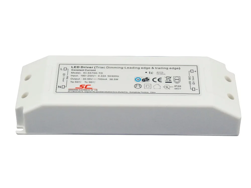 

36W triac constant current dimmable LED driver;AC90-130V or AC180-250V input