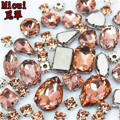 Water Red Micui 50 шт. Стразы смешанной формы кристалл Пришивные с когтями Diy Красочные камни для платья стеклянные стразы для одежды ZZ1000 - Цвет: Water Red