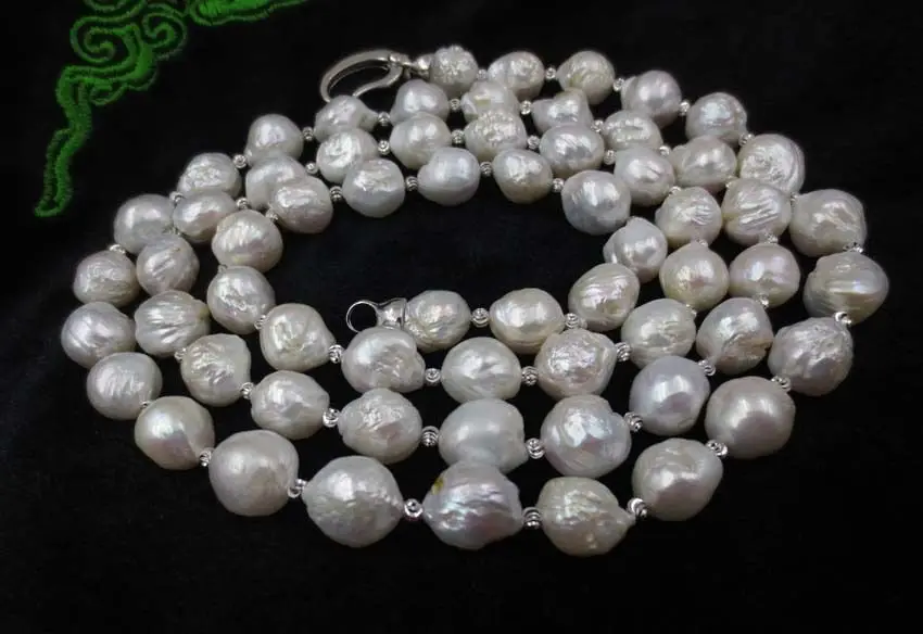 100cm long 11 - 13MM white FURROW Kasumi pearl necklace |