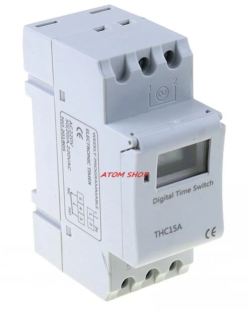 Цифровой программируемый таймер с DIN рейкой THC15A 220 В|220v din rail|digital programmable timerswitches |
