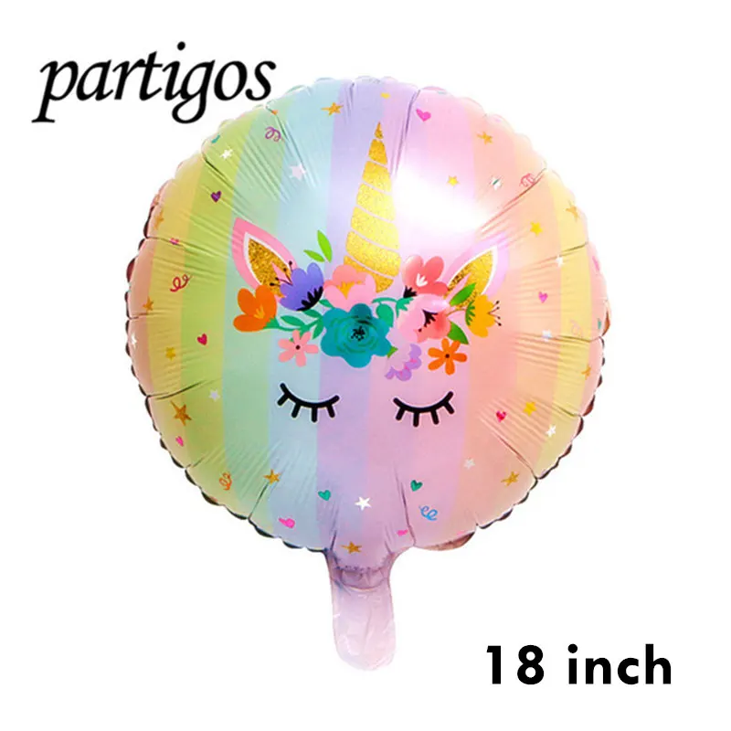 1pcs rainbow Партия Единорог тема воздушные шары 18 дюймов звезда круглый шар Декор для вечеринки в честь Дня рождения Дети Радуга воздушные шары Единорог вечерние поставки - Цвет: 1pcs rainbow